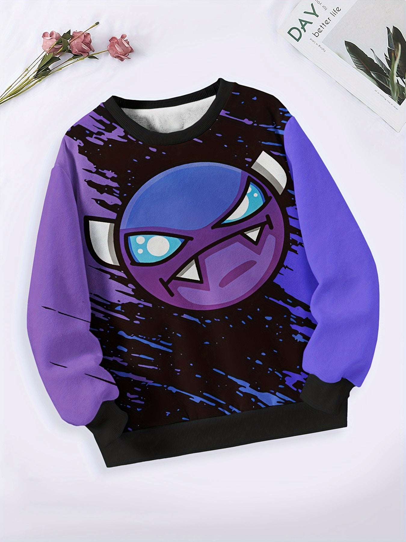 Girls Cartoon Monster Long Sleeve Sweatshirt Spring Fall Sports Gift