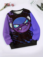 Girls Cartoon Monster Long Sleeve Sweatshirt Spring Fall Sports Gift