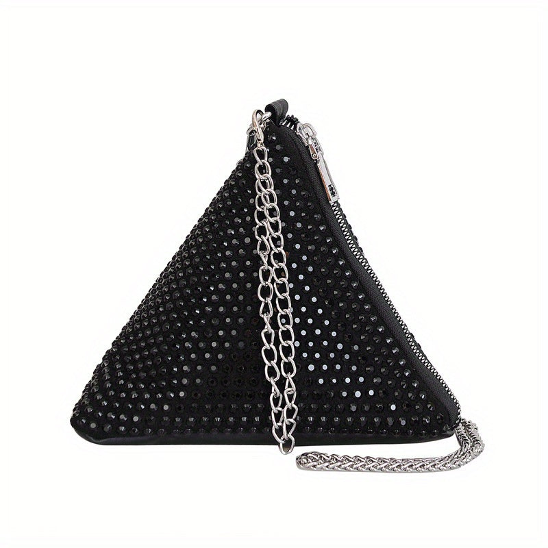 Glitter Rhinestone Crossbody Bag Mini Zongzi Shaped Handbag
