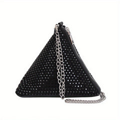 Glitter Rhinestone Crossbody Bag Mini Zongzi Shaped Handbag