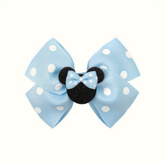 Kids Polka Dot Cartoon Bow Hairpin Sweet Hair Accessory Sequins Girl Clip
