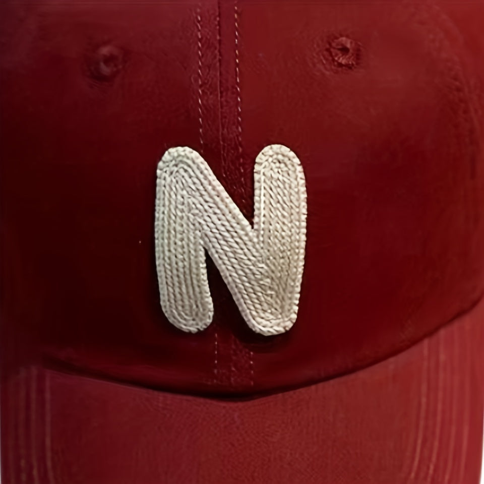 Vintage Red Baseball Cap Distressed Sun Hat Lightweight Dad Hat Unisex Golf