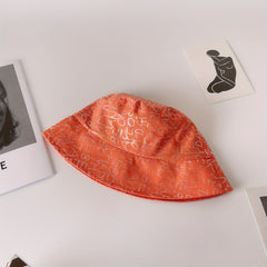 Hip Hop Letter Print Bucket Hat Unisex Lightweight Sunshade Fisherman Cap