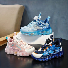 Boys' Casual Low Top Mesh Sneakers With Rotating Button