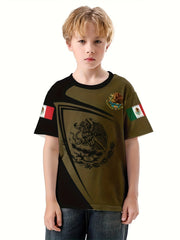 Eagle 3D Print Block T Shirt For Kids
