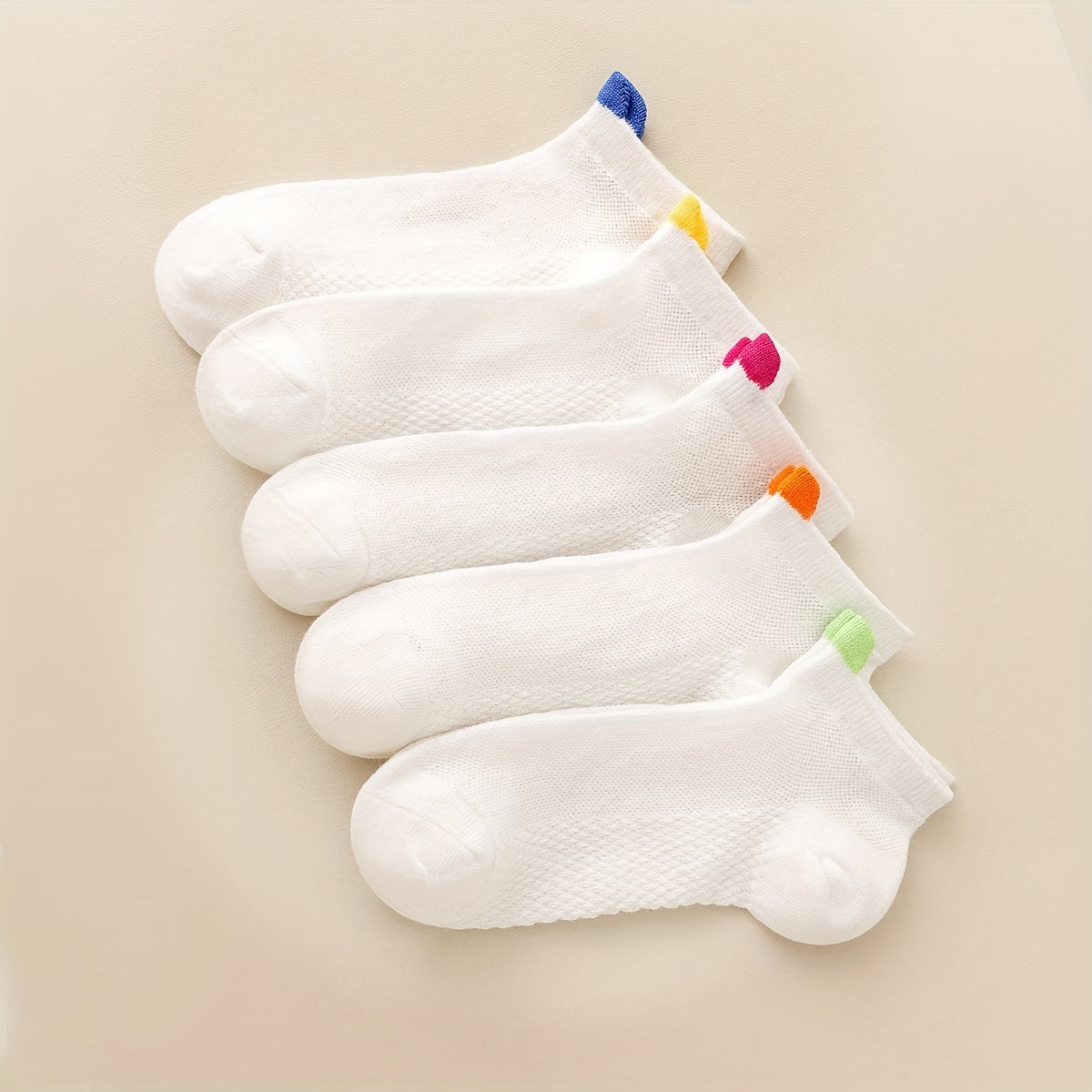5 Pairs Girls Plain Ankle Socks for Kids Children Toddlers