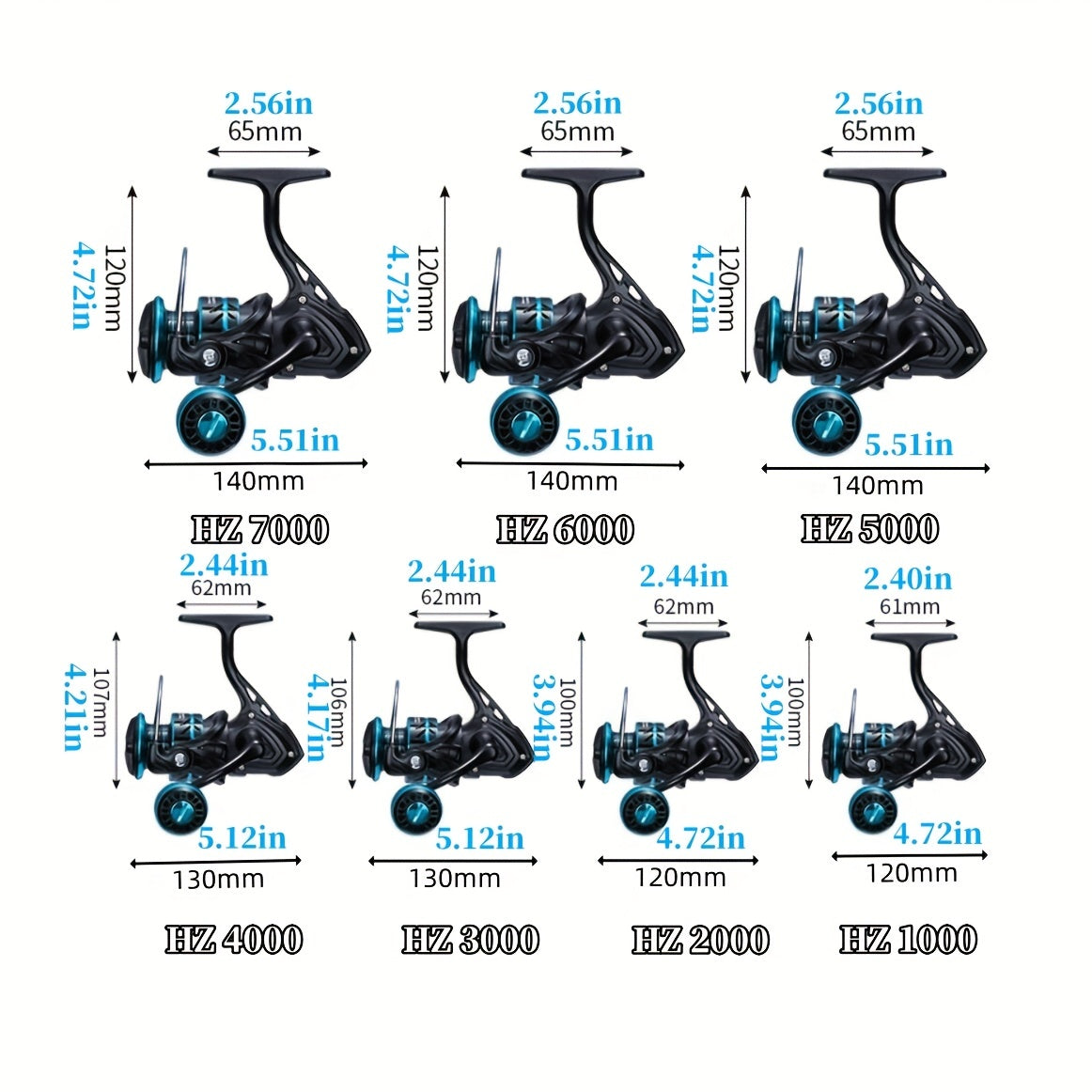 Metal Fishing Reel Spinning Reel 10kg Max Drag