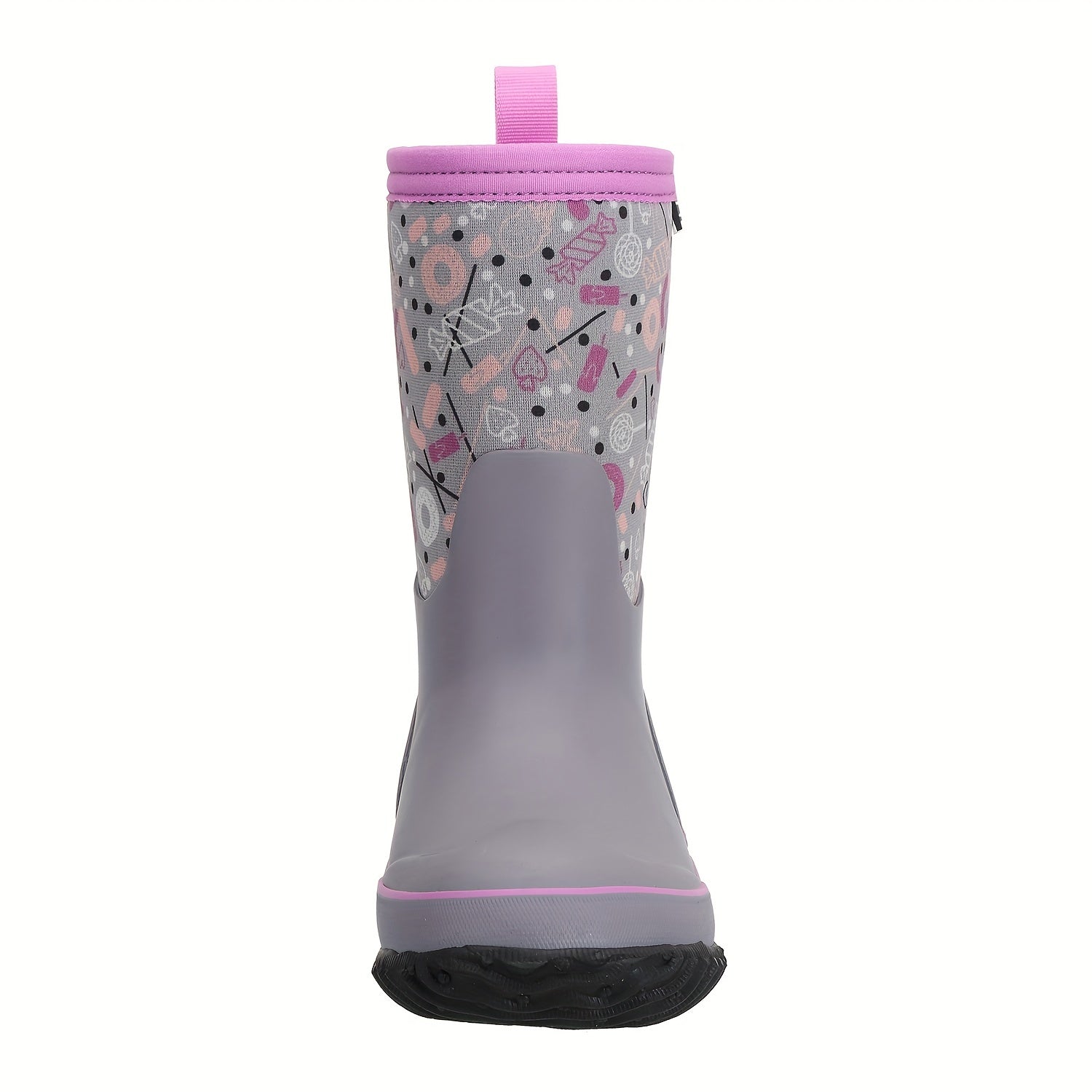 MCIKCC Girl's High Top Rain Boots Non Slip Durable Casual Waterproof Shoes