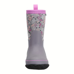 MCIKCC Girl's High Top Rain Boots Non Slip Durable Casual Waterproof Shoes