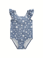One Piece Landubi Little Star Print Girls Swimsuit