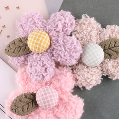 4pcs Small Plush Flower Hair Accessories for Girls
