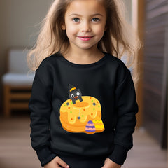 OERYUI Kids Halloween Cake Graphic Sweatshirt Comfy Pullover