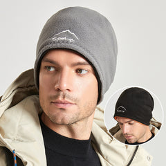 Men's Polar Fleece Ski Hat Double-sided Windproof Warm Hat