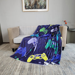 Classic Game Console Printed Blanket Cozy Flannel Blanket for Travel Camping