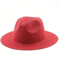 Vintage Sun Hat Straw Women Beach Fedora Cap