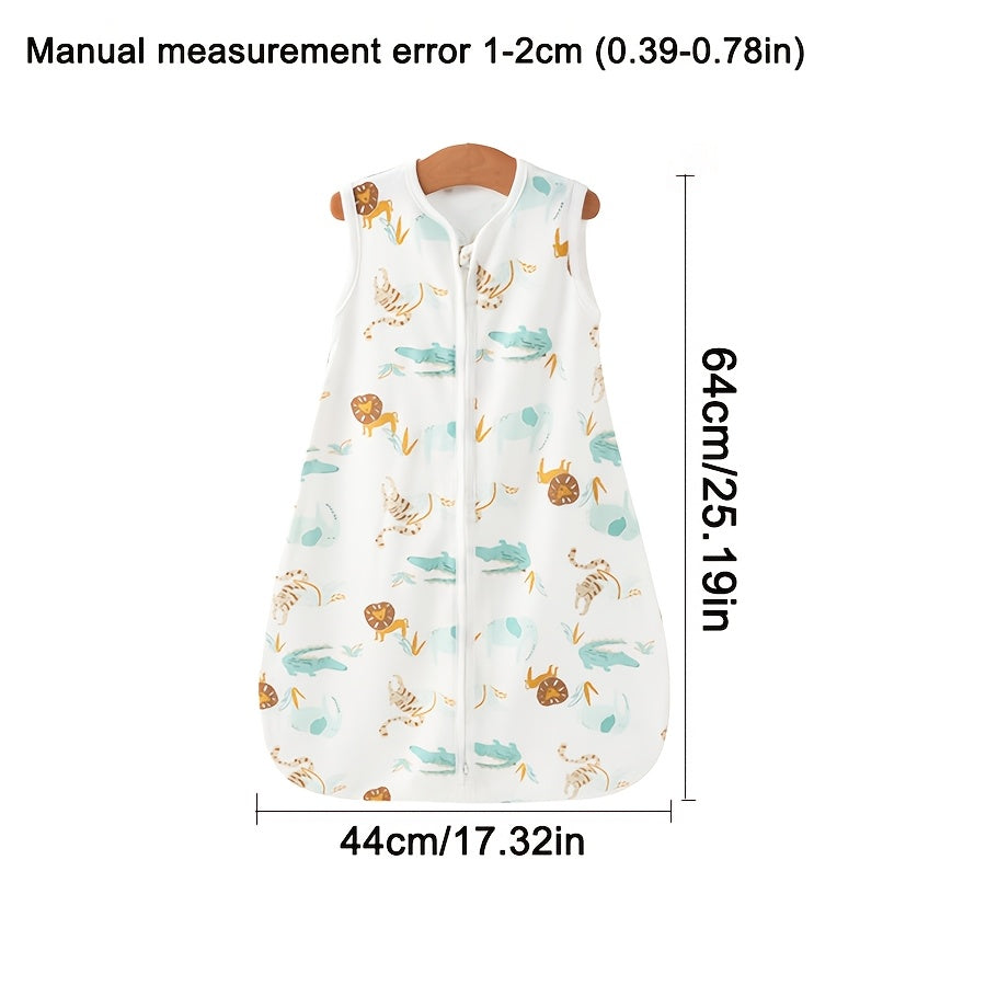 Kids Wrap Towel Soft Knitted Fabric Floral Animal Prints Double Zipper Loose Fit