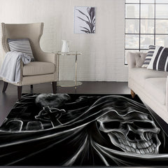 Halloween Skull Area Rug Anti Slip Washable Crown Home Bedroom