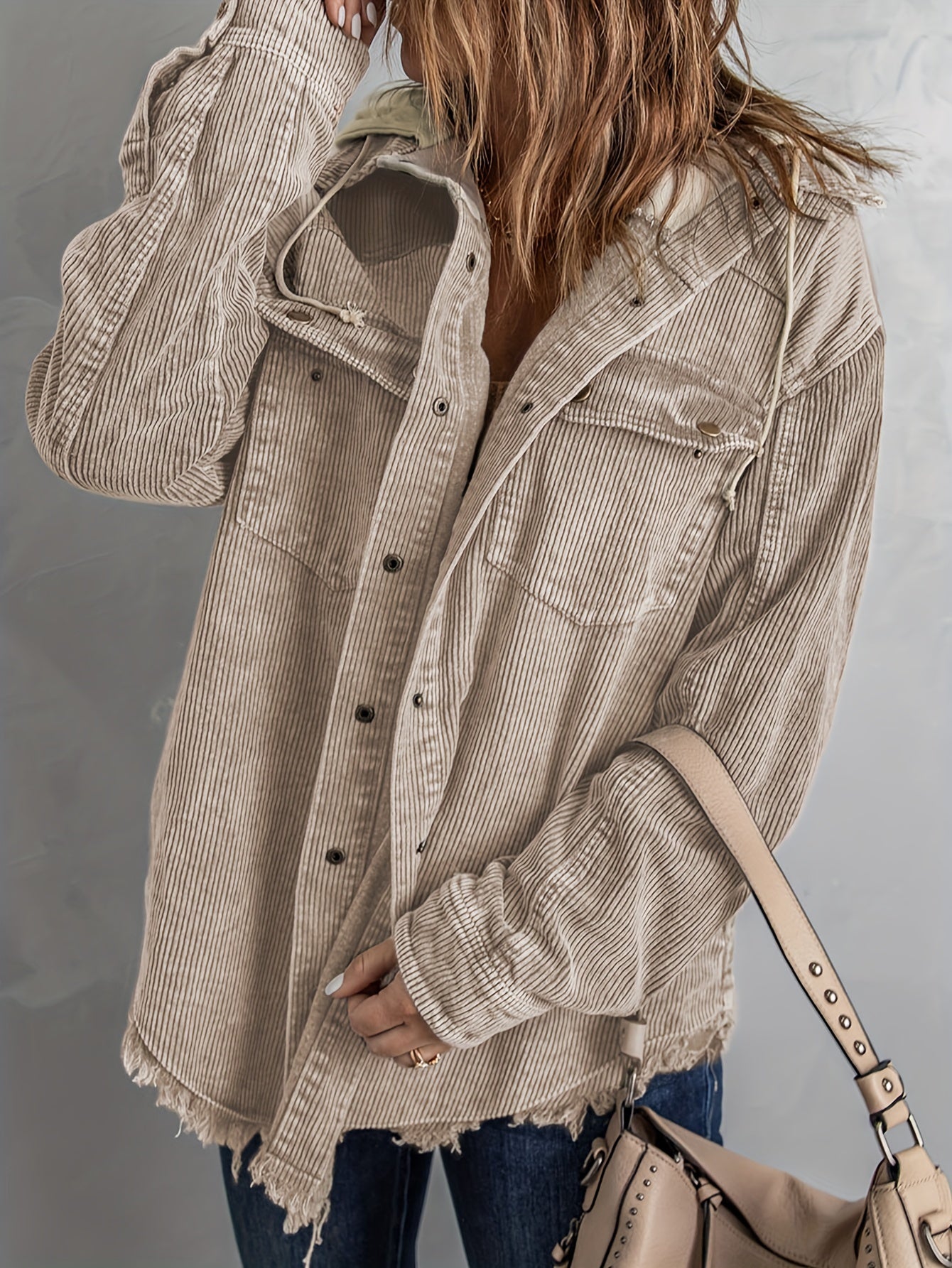Casual Block Hooded Jacket for Women