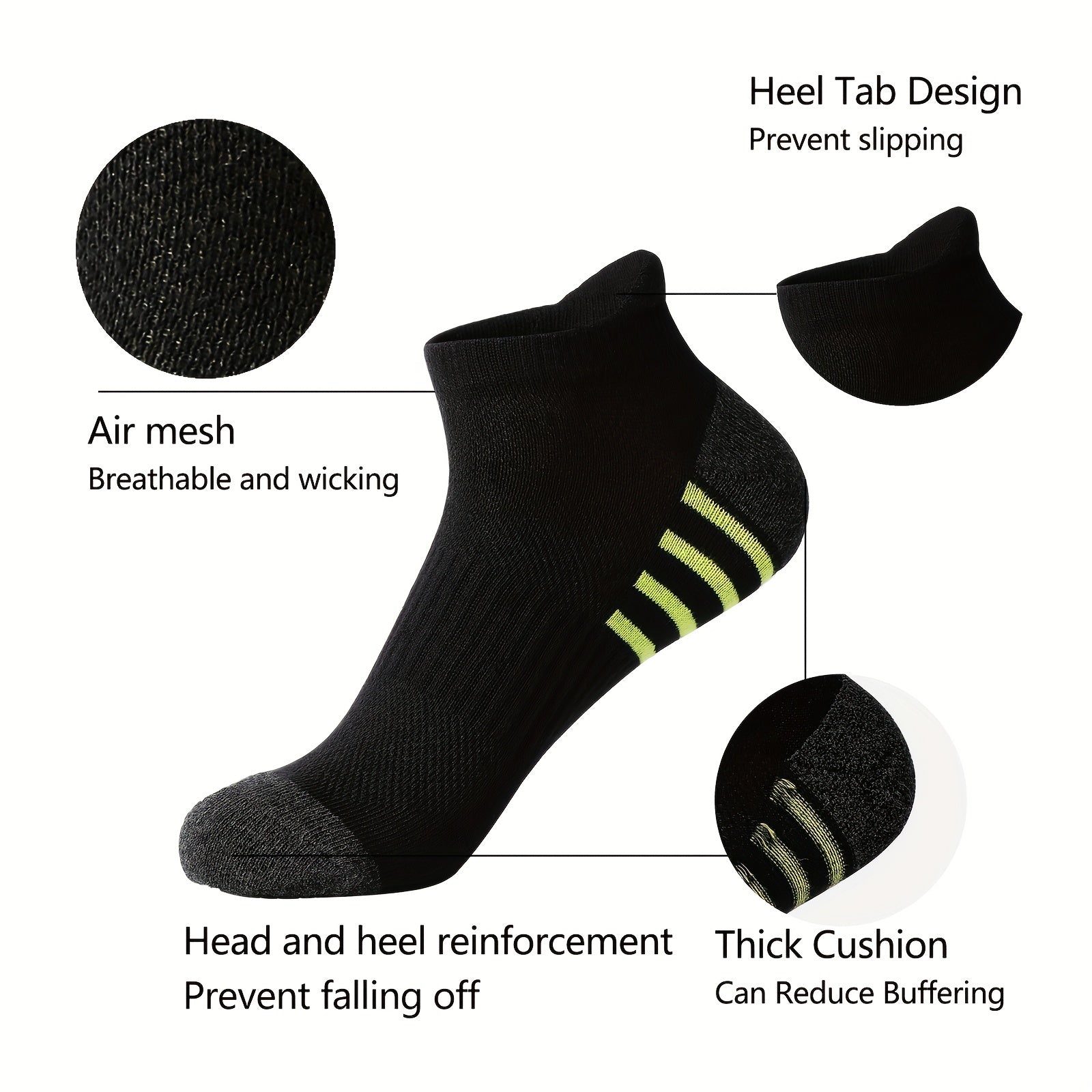 6 Pairs Striped Mesh Socks Comfy & Breathable Women's Stockings