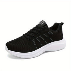 Women's Woven Lace-Up Running Shoes Breathable Sneakers