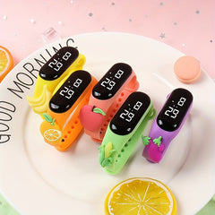 5pcs Cartoon Fruit Kids' Watch Set Colorful Wristwatches for Girls