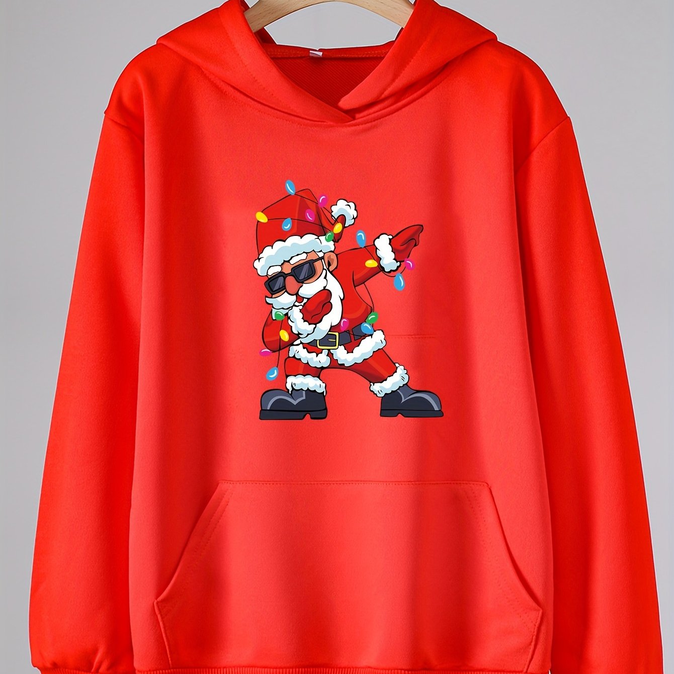 Girl's Funny Santa Claus Print Hoodie Sweatshirt