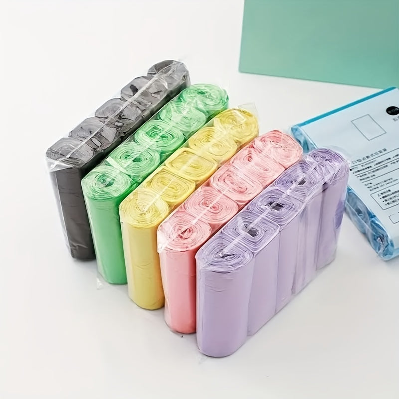 75pcs Flat Mouth Disposable Garbage Bags, 5 Rolls Pack