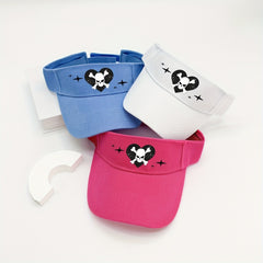 Skull Heart Print Visor Hat Cartoon Hip Hop Lightweight Sun Hat