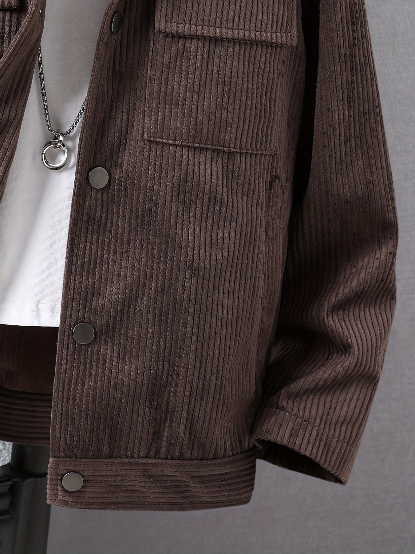Boys Stand Collar Fleece Button Down Jacket