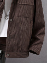 Boys Stand Collar Fleece Button Down Jacket