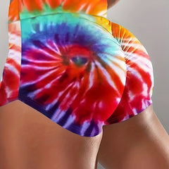 Tie Dye Yoga Shorts for Women - Stylish Activewear for Summer