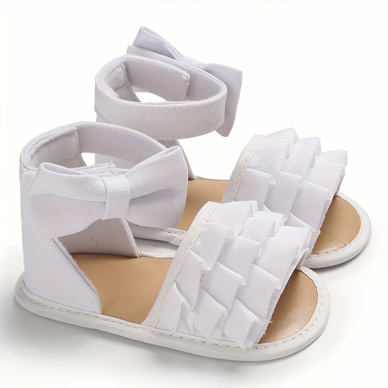 Bowknot Open Toe Sandals For Baby Girls Lightweight Breathable