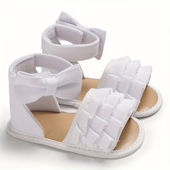 Bowknot Open Toe Sandals For Baby Girls Lightweight Breathable