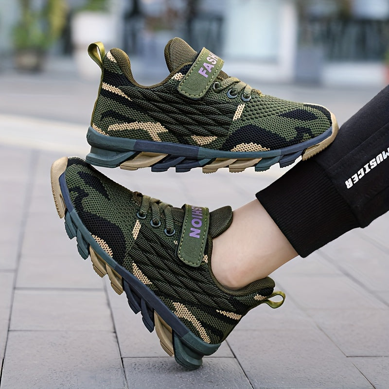 Boys Camo Low Top Sneakers Lightweight Breathable Anti-Slip Shoes