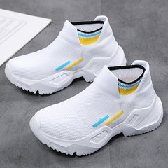 Women's Slip on Knit Socks Sneakers Thick Sole Walking Shoes