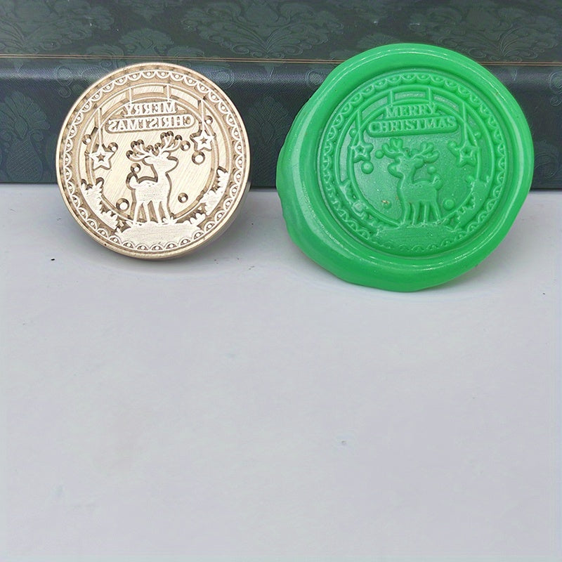 Christmas Wax Seal Stamp Retro Style Lacquer Seal Head Handle Craft Wax Seal Hea