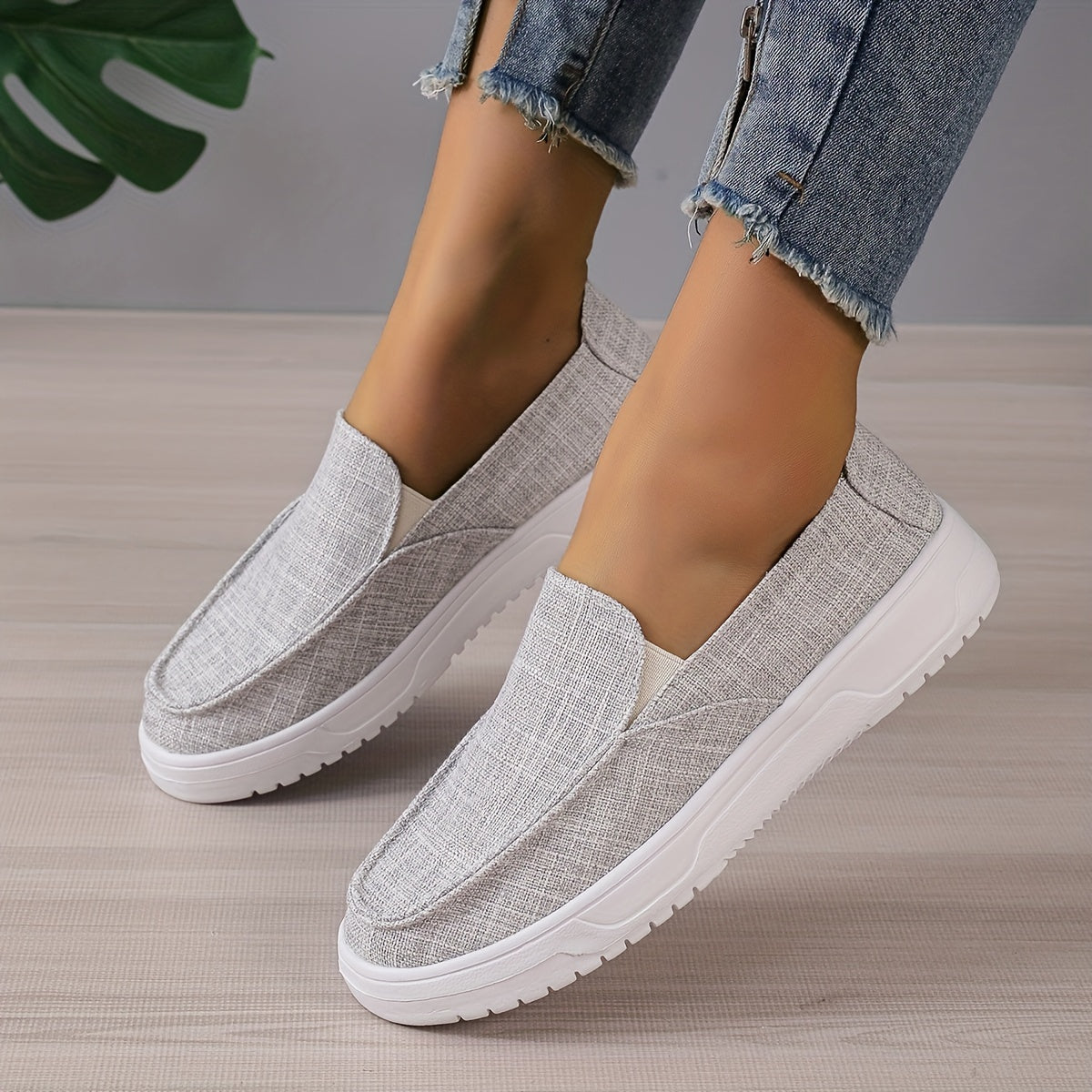 Women's Canvas Slip On Sneakers Lightweight Walking Shoes