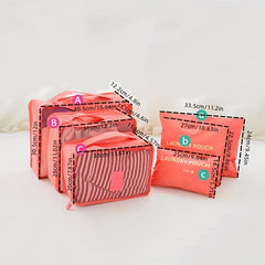 6pcs Set Travel Organizer Foldable Clothes Storage Bags