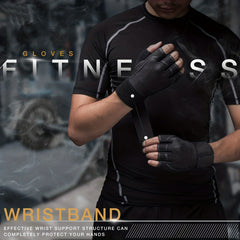 Sports Gloves with Wrist Wrap Support for Weightlifting Training
