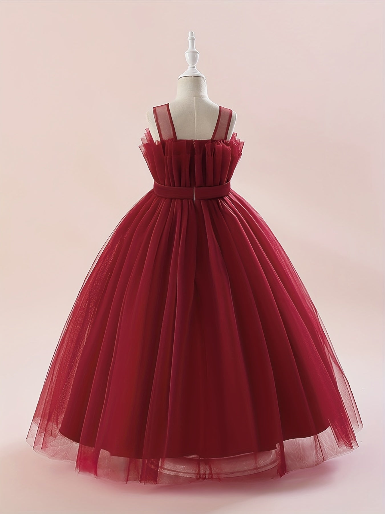 Girls Solid Dress Summer Children's Clothing Party Princess Long Tulle Kids Lace