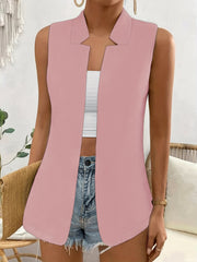 Versatile Sleeveless Vest Casual Open Front