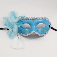 Hand-Painted Mask Flower Tassel Pendant Eye Mask for Masquerade