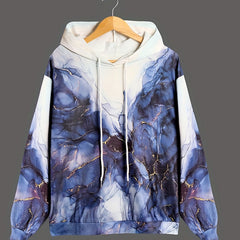 Ombre Print Sports Hooded Sweatshirt Women's Drawstring Hoodie