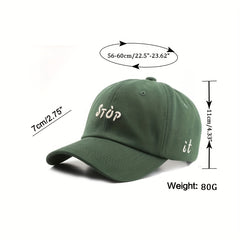 Stop It Embroidered Baseball Cap Cotton Adjustable Sun Hats Outdoor Sports Visor