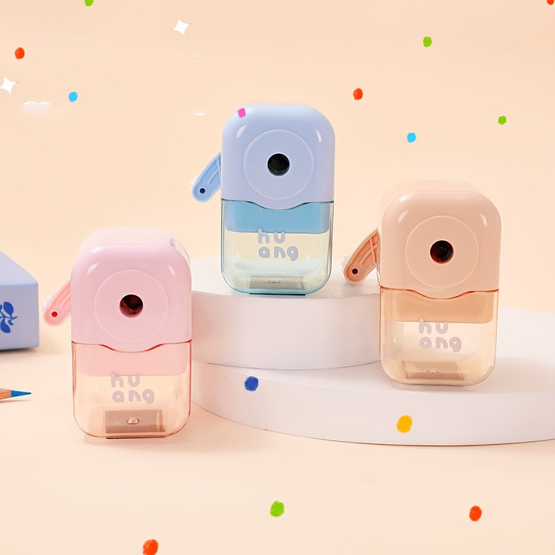 Pastel Macaron Hand Crank Pencil Sharpener Compact School Art Supplies