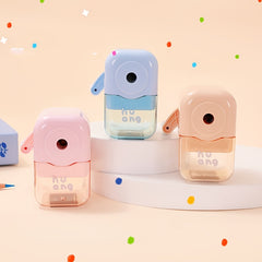 Pastel Macaron Hand Crank Pencil Sharpener Compact School Art Supplies