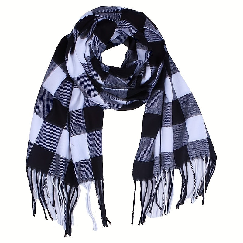 Kids Plaid Scarf Long Neck Scarf for Boys and Girls Ages 1-12