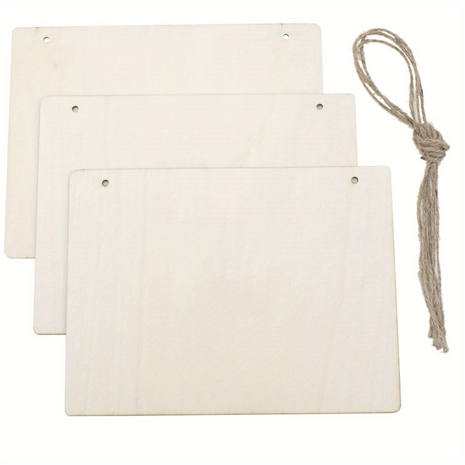 3pcs Blank Wooden Signs With Crafts Hanging Boards 23.9x6.5 Inches