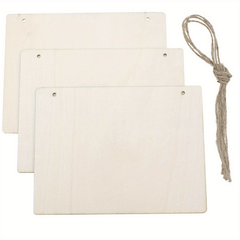 3pcs Blank Wooden Signs With Crafts Hanging Boards 23.9x6.5 Inches