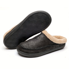 Cozy Plush Mule House Slippers Anti-skid Indoor Shoes for Men